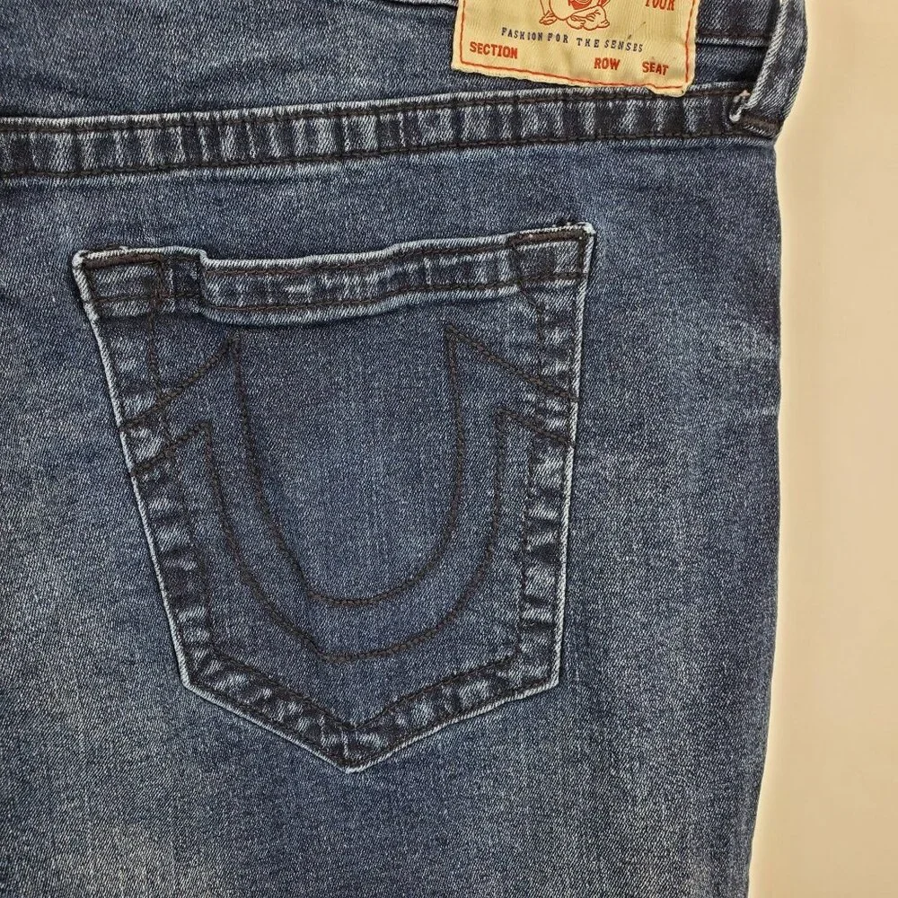 True‎ Religion Geno Relaxed Slim Fit Men's Dark Wash Denim Jeans Size 42